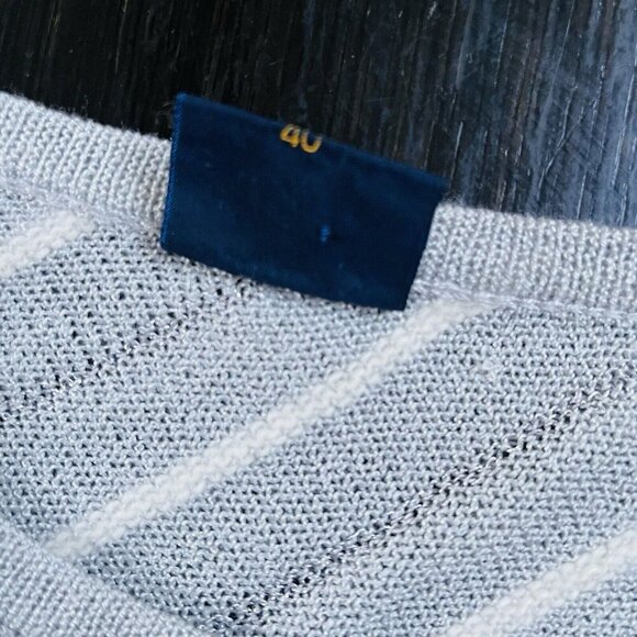 Vintage Sweater Womens Large Artsy Wool Angora Stripes Your Sixth Sense 80s - Picture 4 of 11